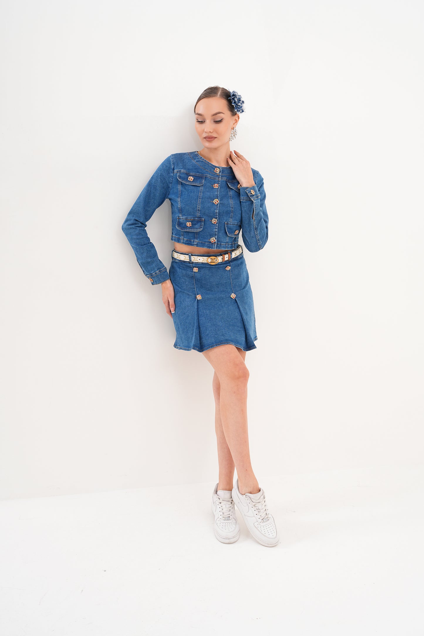 OLİVYA DENİM ETEK&CROP CEKET