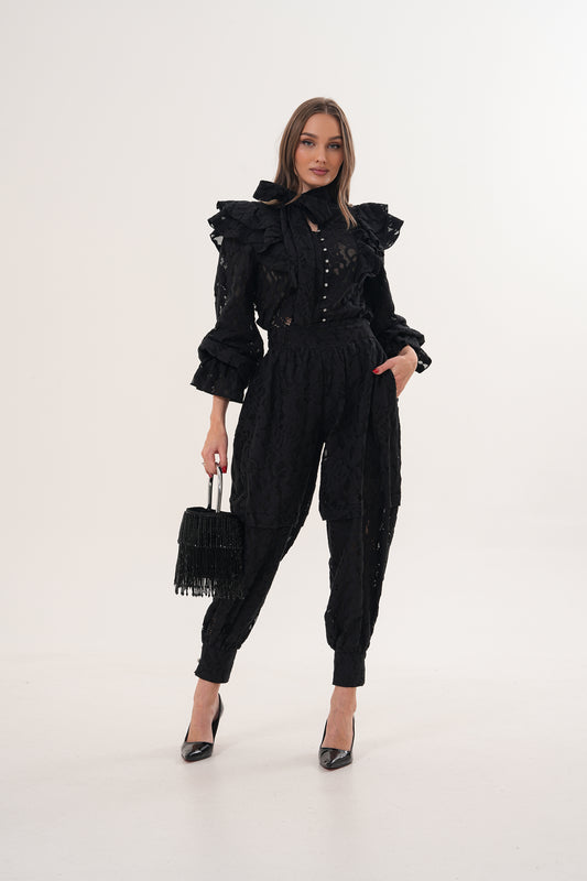NOIR AMOUR DANTEL BLUZ & ŞALVAR