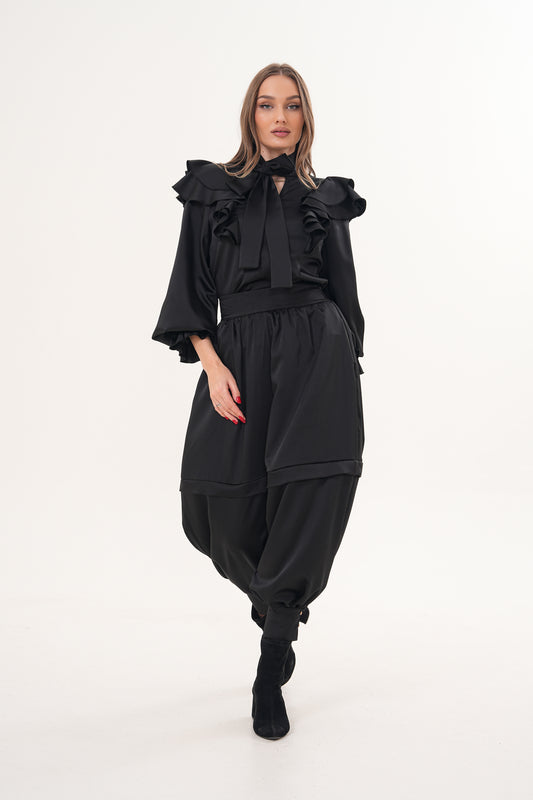 NOİR AMOUR SATEN BLUZ & ŞALVAR
