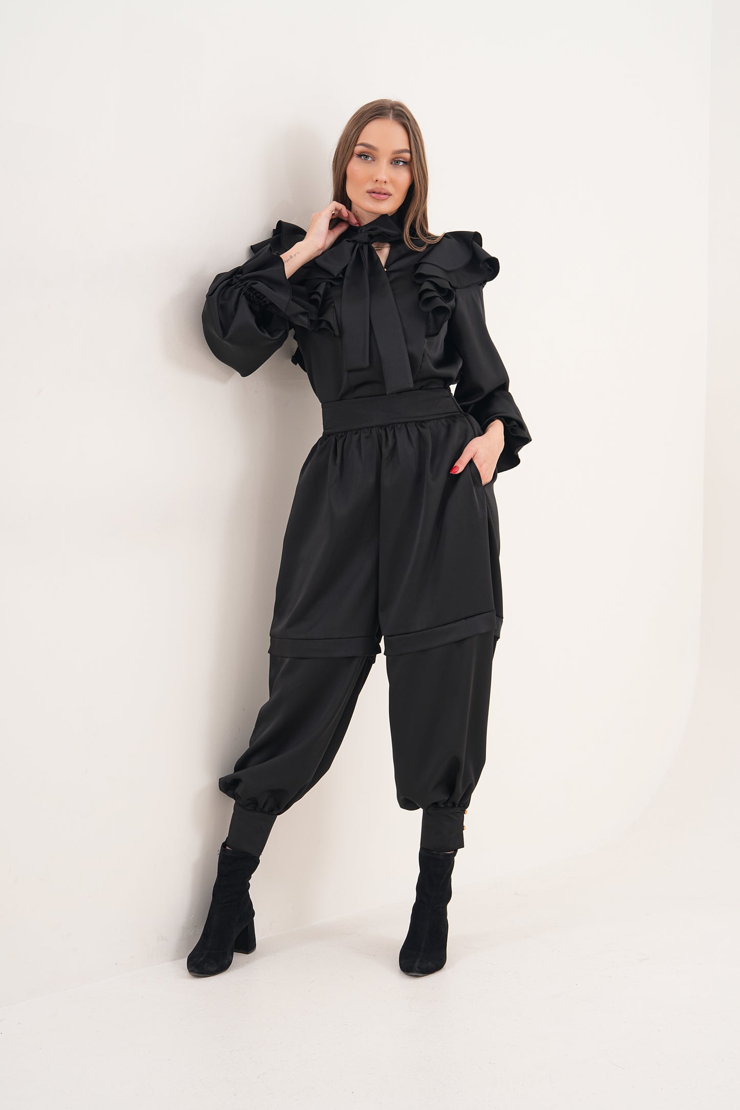 NOİR AMOUR SATEN BLUZ & ŞALVAR